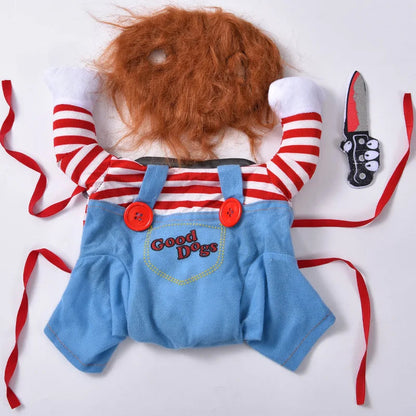 Pet Cosplay Funny Dog Clothes Sweatshirt Set Pet Clothes Party Costume Face Cloth Comical Outfits Halloween Dress Jumpsuit